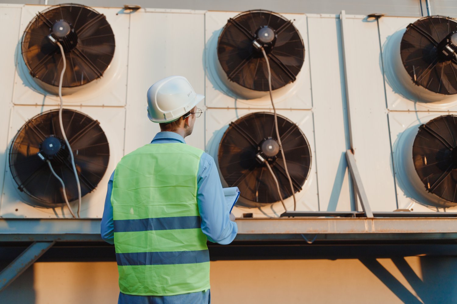 Técnico de Friotecnia realizando mantenimiento de aire acondicionado